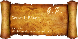 Geszti Péter névjegykártya