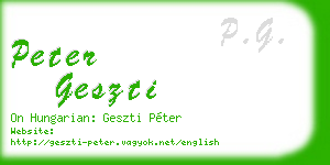 peter geszti business card